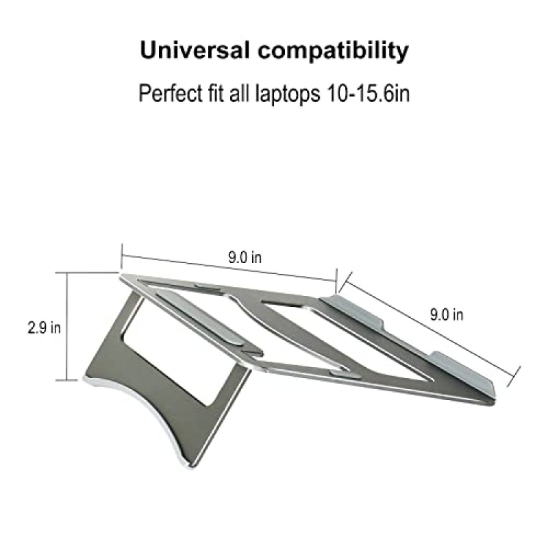 GQLHYD 노트북 스탠드, 견고한 휴대용 인체공학적 각도 노트북용 알루미늄 스탠드 높이 조절 노트북 스탠드 노트북 책상용 노트북 스탠드 10'~15.6'(2개)