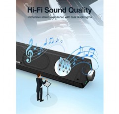 컴퓨터 스피커, Bluetooth 사운드바, HiFi 스테레오, 3.5mm Aux-in 연결, 데스크탑 모니터, PC, 노트북, 태블릿용 USB 전원 스피커