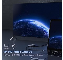 MacBook용 USB C 허브, VENTION USB Type C 허브 멀티포트 어댑터 6 in 1, 4K HDMI USB 3.0 데이터 전송 SD/TF 카드 리더기, MacBook Pro/Air, iPad Pro/Air와 호환되는 USB C 동글