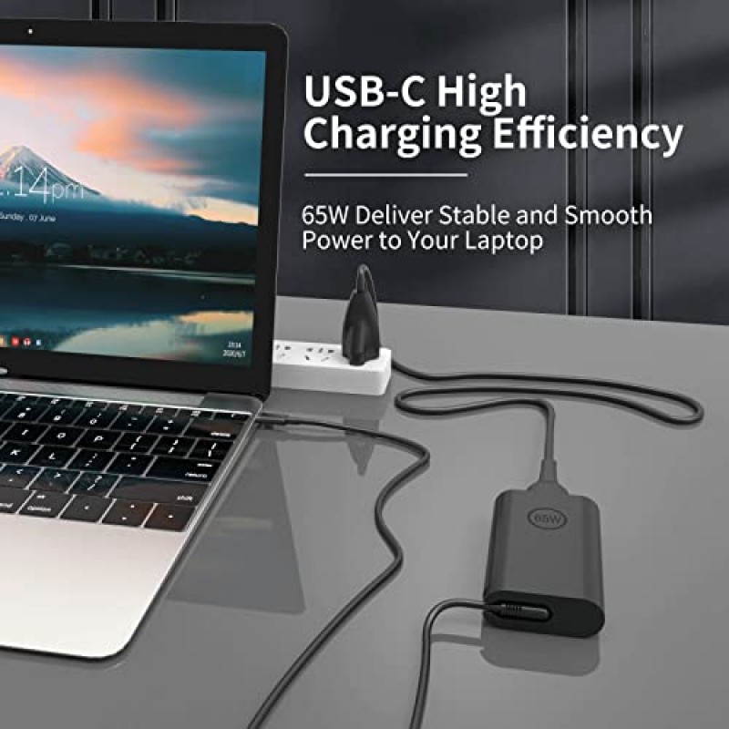 Dell USB C 충전기용 65W 45W AC 어댑터 - Dell 노트북 충전기 Latitude 5420 5520 7420 5430 7430 7330 7340 5320 7320 7410 7400,Chromebook 컴퓨터 유형 C 고속 충전 전원 코드