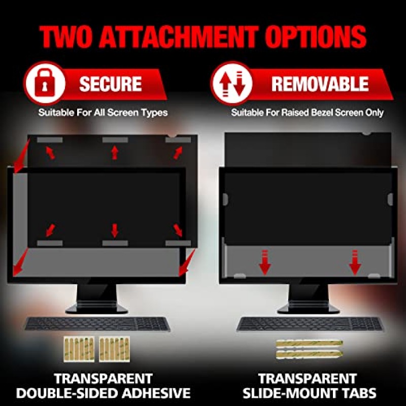 24인치 16:9 와이드스크린 모니터용 Izmapaic 컴퓨터 개인 정보 보호 화면 필터, 스파이 방지/눈부심 방지 보호기 사무용품 - WxH: 20 15/16