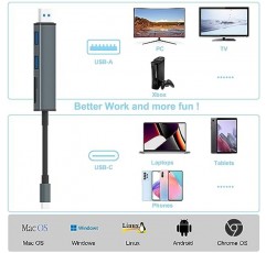 SD 카드 리더 USB 3.0(듀얼 USB 포트 포함), 4 in 1 USB 3.0 및 USB C - SD/TF 메모리 카드 리더기 Mac iPad Pro Macbook Pro Air 노트북 Android 휴대폰 태블릿용 SD/Micro SD/SDXC/SDHC USB 어댑터 지원