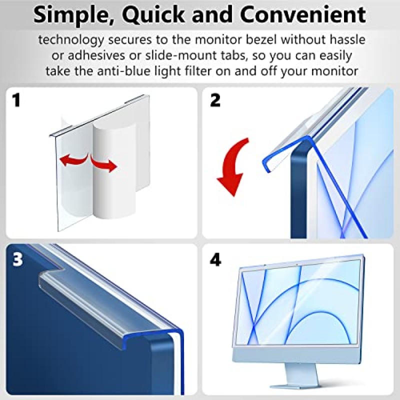 24인치 iMac용 VINTEZ 블루 라이트 스크린 블루 라이트 방지 스크린 보호 필터 | 눈 보호 블루라이트 차단 필터로 눈의 피로를 줄여주는 iMac 24