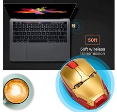 WFB 어린이를 위한 인체공학적 무선 컴퓨터 마우스, 노트북 PC 노트북 컴퓨터 Mac Book(골드)용 USB 수신기가 포함된 2.4G 휴대용 무소음 마우스 광학 마우스