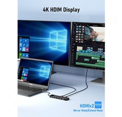 Lemorele 13 in 1 USB C 도킹 스테이션 트리플 모니터(듀얼 HDMI 4K, VGA, 5 USB 3.0/2.0, USB C 3.0, 100W PD, SD/TF, 3.5mm 오디오, Lenovo, Surface, Dell용 USB C Dock 멀티포트 어댑터 포함) , HP 노트북