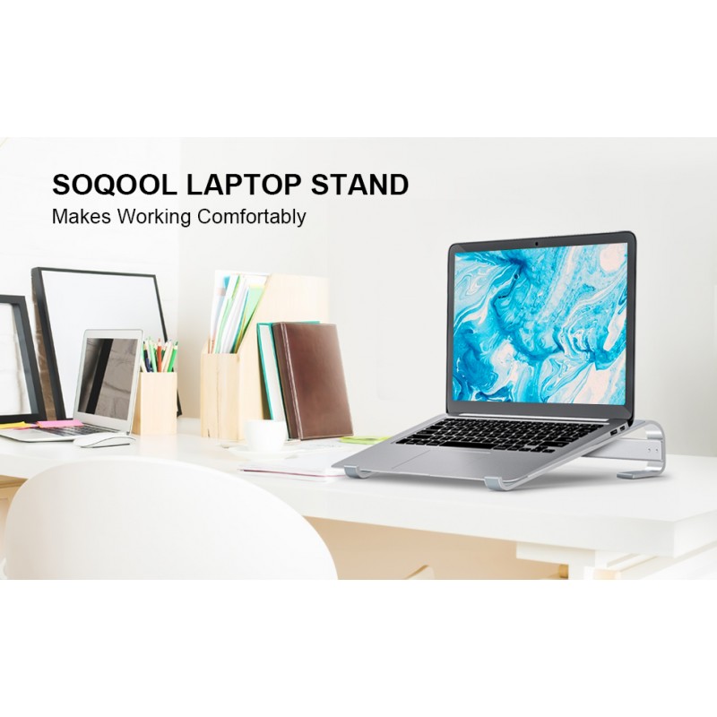 책상용 노트북 스탠드, 냉각용 알루미늄 컴퓨터 스탠드, MacBook Pro 스탠드 Air/Dell/HP/Lenovo 10-16.2인치 노트북, 작업 홈 오피스와 호환되는 견고하고 안정적인 인체공학적 노트북 라이저