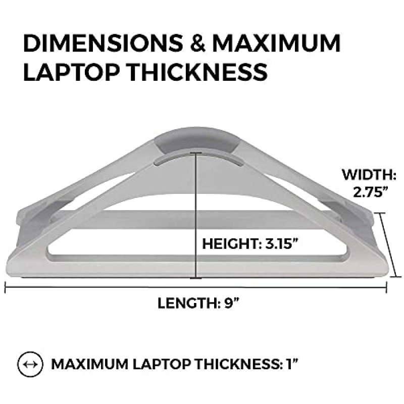 HumanCentric 책상용 세로형 노트북 스탠드 (실버) | Apple MacBook, MacBook Pro 및 기타 노트북을 도킹하여 직장과 홈 오피스를 정리할 수 있는 조절 가능한 홀더