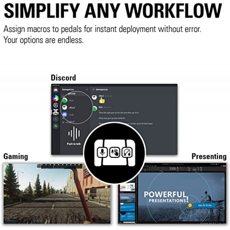 Elgato 스트림 데크 페달 – 핸즈프리 스튜디오 컨트롤러, 매크로 풋스위치 3개, OBS, Twitch, YouTube 등과 같은 앱 및 소프트웨어의 트리거 동작, Mac 및 PC에서 작동