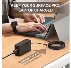 Microsoft Surface Pro 9, 8, 7+, 7, 6, 5, 4, 3, X, Surface Laptop 5 Studio 4 Go 3 2, Surface Go 3 2 1, Surface Book 및 여행용 케이스용 65W Surface Pro 노트북 충전기