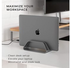 MacBook, MacBook Pro, MacBook Air, 스페이스 그레이용 HumanCentric 알루미늄 수직형 노트북 책상 스탠드/홀더