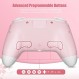 Nintendo Switch, Windows PC iOS Android Steam Deck, 프로그래밍 가능한 버튼이 있는 Bluetooth 컨트롤러, 자동 발사 터보, 모션 진동과 호환되는 업그레이드된 Mytrix Sakura Pink Pro 무선 컨트롤러