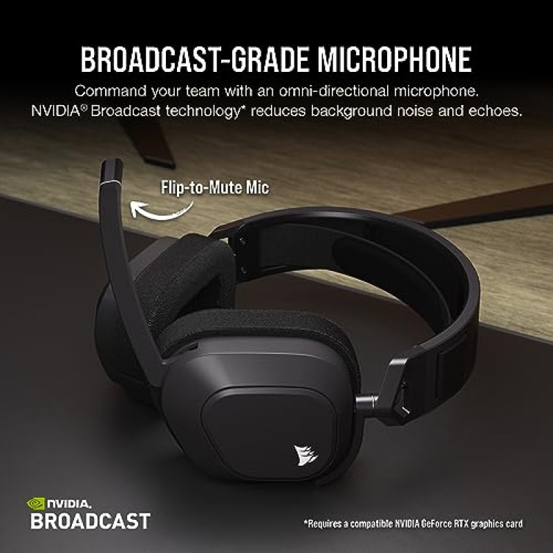 Corsair HS80 MAX Bluetooth 지원 무선 멀티플랫폼 게임용 헤드셋 - Dolby Atmos - 방송 품질 마이크 - iCUE 호환 - PC, Mac, PS5, PS4, 모바일 - 스틸 그레이