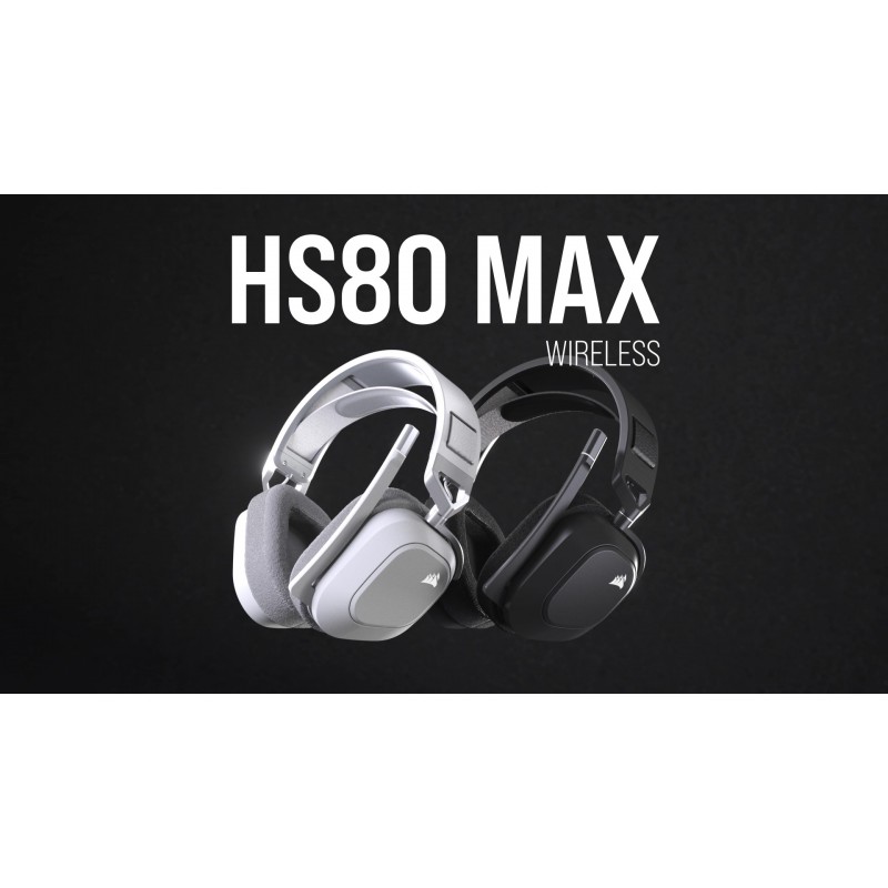 Corsair HS80 MAX Bluetooth 지원 무선 멀티플랫폼 게임용 헤드셋 - Dolby Atmos - 방송 품질 마이크 - iCUE 호환 - PC, Mac, PS5, PS4, 모바일 - 스틸 그레이