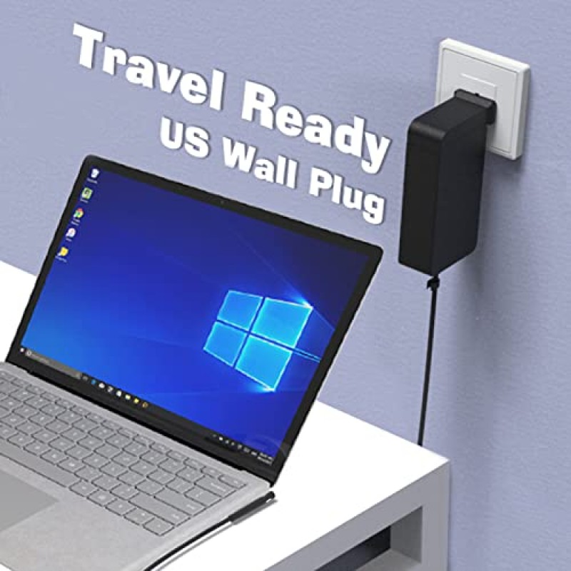 Surface Pro Surface 노트북 충전기, 65W 전원 공급 장치 어댑터[업데이트됨] Microsoft Surface Pro 9/8/X/7+/7/6/5/4/3, Surface Laptop 5/Studio/4/3/2/1과 호환 가능 ,Surface Book,Surface Go 3/2/1&여행용 케이스