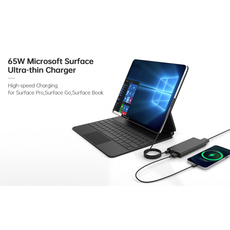 Microsoft Surface Pro 9, 8, 7+, 7, 6, 5, 4, 3, X, 65W용 Surface Pro 충전기 Windows Surface Laptop 5, 4, 3, 2, 1, Studio, Surface Book 2, 1용 전원 코드 , 전원 공급 장치 표면 Go 3, 2, 1