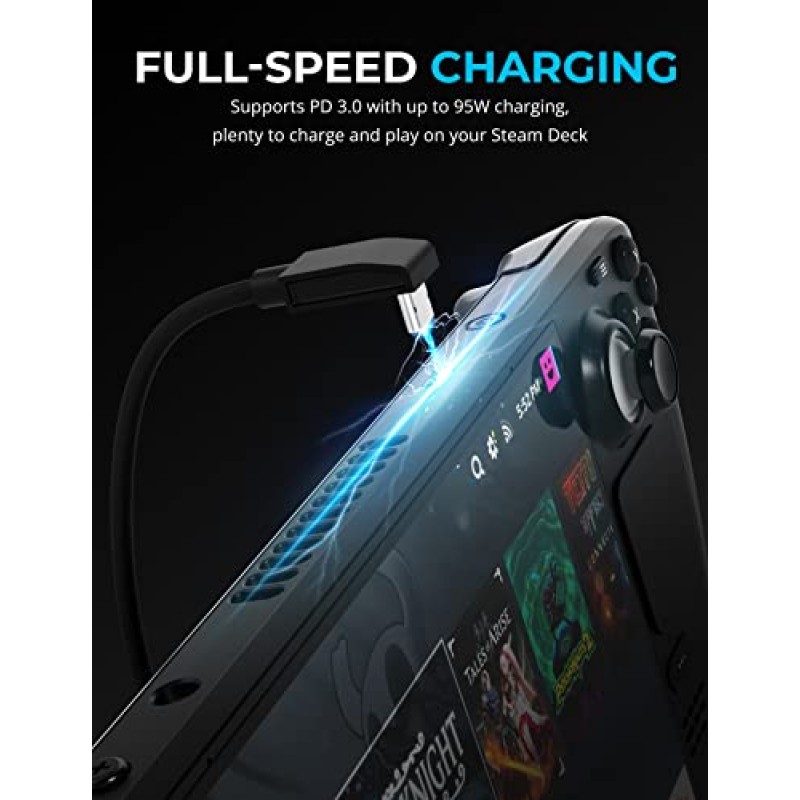 95W PD3.0 포트, HDMI 2.0 4K/60Hz, 3개의 USB-A 포트, USB-C 포트를 갖춘 Steam Deck 및 ROG Ally USB C 장치용 SABRENT 6포트 도킹 스테이션 [DS-SD6P]