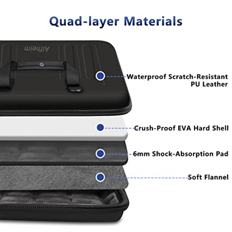 Alfheim 13-14인치 하드 쉘 노트북 케이스 슬리브, 방수 충격 방지 숄더백, 13.3인치 14.2인치 MacBook Pro A2442 A2338, 13.3인치 MacBook Air 2337 M1 A2179와 호환되는 보호 휴대용 케이스