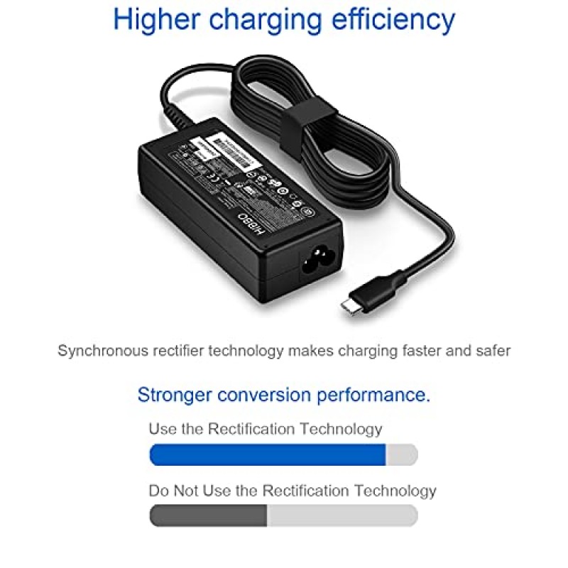 HP 노트북 컴퓨터용 충전기 65W 45W USB C 고속 전원 어댑터