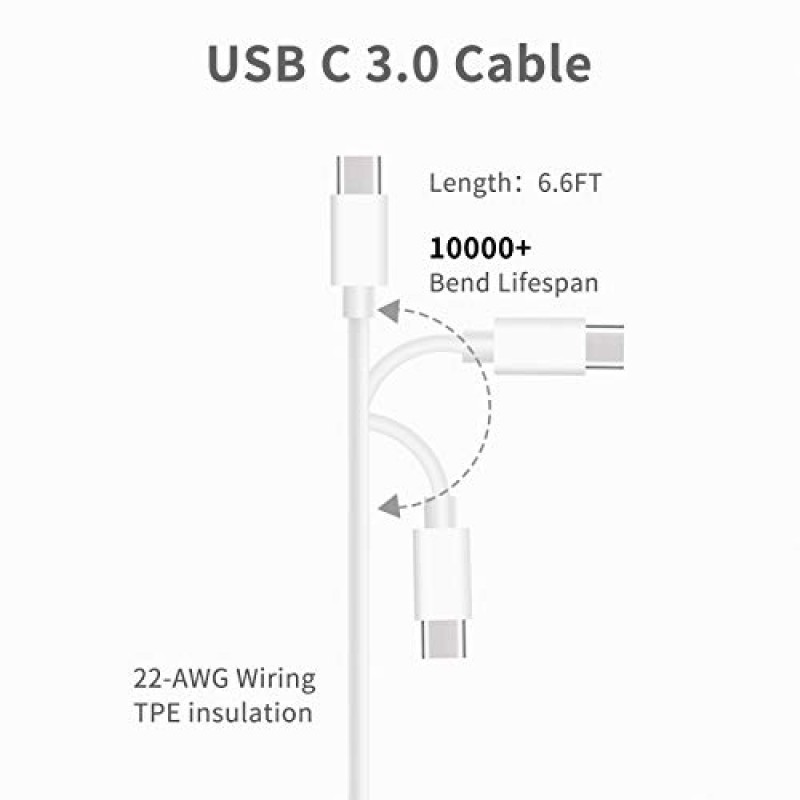 Mac Book Pro 충전기 - 2016년 이후 13/14/15인치와 호환되는 87W USB C 전원 어댑터, 2018년 이후 Mac Book Air용, 70W 67W 61W 30W 29W 작동, 충전 케이블 포함(6.6Ft)