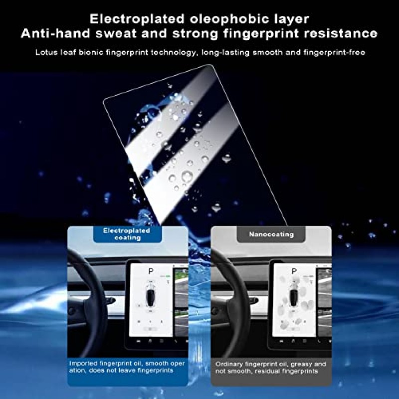 Tesla Model 3 화면 보호기, 15인치 센터 콘솔 터치스크린 강화 유리 보호 필름, Tesla Model Y 화면 보호기 2023 자동 정렬 액세서리, HD 9H 눈부심 방지 지문 방지