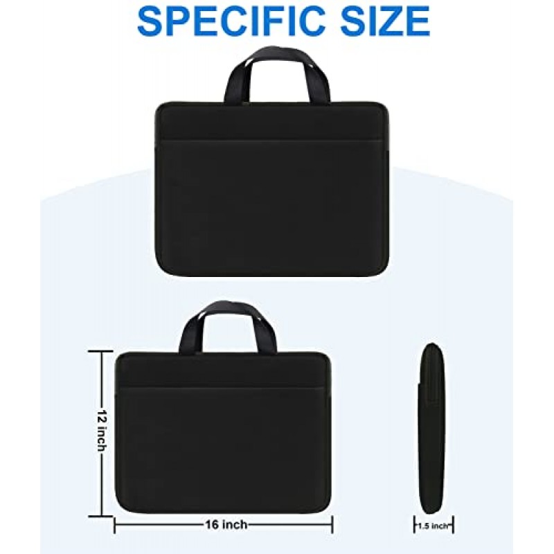 노트북 슬리브 케이스 15.6인치, 내구성이 뛰어난 여행용 노트북 가방 핸드백 충격 방지 보호 컴퓨터 커버 휴대용 가방 서류 가방 15인치 15.6인치 HP Asus Acer Dell Lenovo 노트북 노트북 울트라북, (검은색)