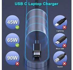 Lenovo 노트북 충전기, 65W 45W AC 어댑터 USB C 전원 공급 장치 Lenovo Ideapad Thinkpad, MacBook Pro, HP, Dell, Samsung, Nintendo Switch 및 기타 USB C 노트북 또는 휴대폰용 컴퓨터 충전기 전원 코드