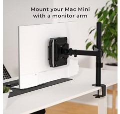 Mac Mini와 호환되는 HumanCentric 듀얼 VESA 마운트, 맞춤형 Mac Mini 마운트 마운트 모니터 암이 있는 모니터 뒤의 Mac Mini, VESA 모니터 및 모니터 암에 대한 Mac Mini 마운트와 호환되는 VESA 슬리브