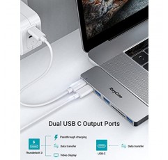 MacBook Pro/Air M1 USB 액세서리, Thunderbolt 3 100W PD 포트가 있는 MacBook 어댑터, USB C 포트, USB 3.0 포트 3개, TF/SD 카드 리더기, MacBook Pro/Air 13