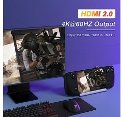 스팀 데크용 도킹 스테이션, HDMI 4K @ 60Hz, USB-A 3.0 3개, 기가비트 이더넷, 100W PD 급속 충전, 밸브 스팀 데크 스탠드 및 전화, 태블릿, 노트북용 액세서리를 갖춘 6 in 1 Topbuy 스팀 데크 독