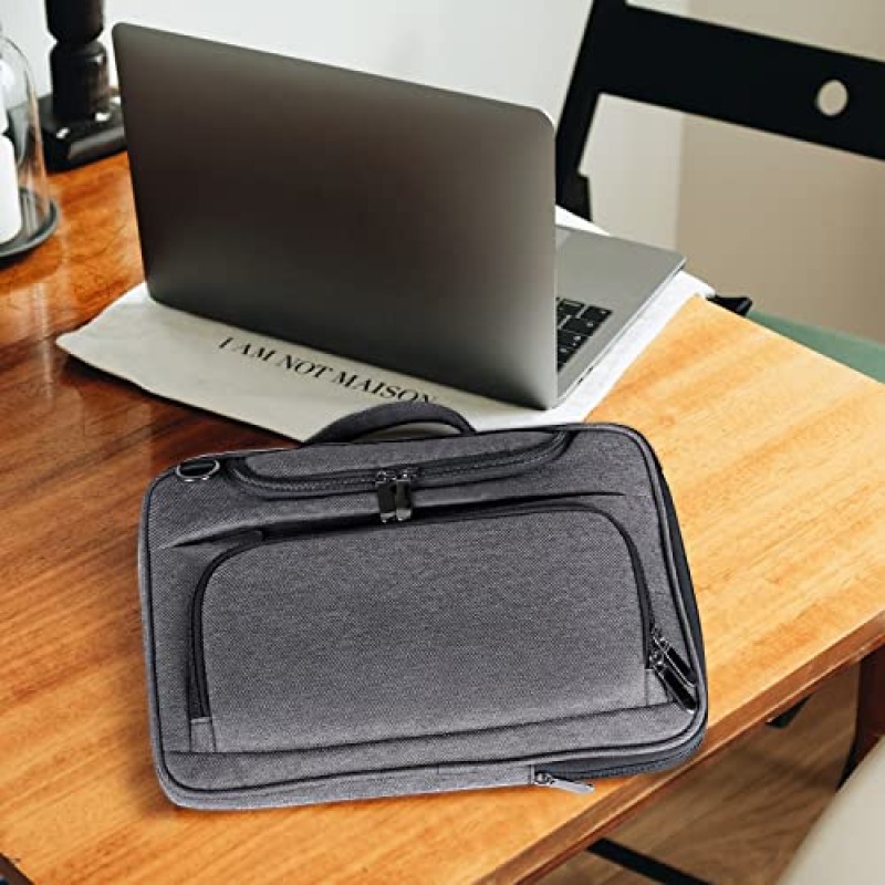 BERTASCHE 12.3-13인치 노트북 슬리브 백 MacBook Air 13/Pro 13, Surface Pro 9/8/7/6/5/4, iPad Pro 12.9, 어깨끈이 있는 노트북 노트북 운반 케이스, 회색과 호환 가능