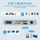 【Apple MFi 인증】 5-in-1 Lightning+Type C+USB 마이크로 SD 및 SD 카드 슬롯이 있는 iPhone/iPad/Android/PC/카메라/하드 디스크/플래시 드라이브용 SD 카드 리더기, 고속 충전 포트, 3.5mm 잭