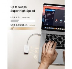 uni USB C SD 카드 리더기, 견고한 마이크로 SD 카드 어댑터(내구성 있는 나일론, 블록 없음), 초고속 USB Type C 카메라 메모리 카드 리더기 OTG Android Galaxy S20, MacBook Pro/MacBook Air와 호환 가능