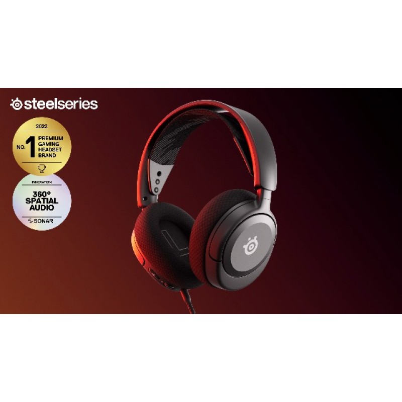 SteelSeries Arctis Nova 1 다중 시스템 게임용 헤드셋 — Hi-Fi 드라이버 — 360° 공간 오디오 — 편안한 디자인 — 내구성 — 초경량 — 소음 제거 마이크 — PC, PS5/PS4, 스위치, Xbox - 블랙