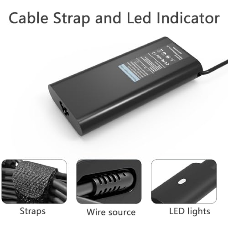 Dell 130W USB C 노트북 충전기 전원 어댑터 코드 Precision 5560 5570 5550 3571 3561 3541 2in1 Dell XPS 15 17 2in1 9575 9500 9700 Latitude 5430 7430 9430 9410 9510 5520 유형 C 고속 충전기