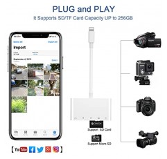 SD 카드 리더 iPhone용 USB 카메라 어댑터, SD TF 카드 리더 및 3.5mm 헤드폰 잭이 포함된 5 in 1 USB OTG 카메라 연결 키트 어댑터 및 iOS 15가 탑재된 iPhone 13 Pro/iPad용 충전 어댑터