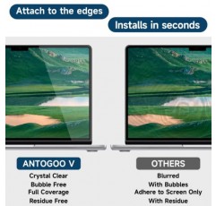 ANTOGOO V Macbook Pro 16인치(M2 Pro / M2 Max / M1 Pro / M1 Max), 9H 경도/기포 및 라인 없음/스크래치 방지/지문 방지/투명함과 호환되는 탈착식 강화 유리 화면 보호기