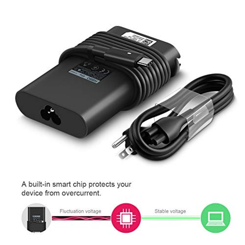 Dell 노트북 컴퓨터용 충전기 45W USB C 고속 전원 어댑터