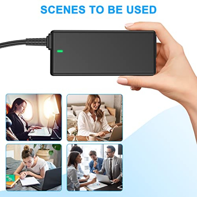 Dell 노트북 충전기용 65W 45W 2개 팁 충전기, 모든 65W 45W 교체 Dell inspiron 13 14 15 17 3000 5000 7000 시리즈 노트북 원형 연결 충전기(7.4mm 및 4.5mm)