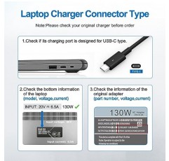 130W Dell 노트북 충전기 USB C Dell XPS 15 17 2in1 9520 9530 9575 9500 9700 Precision 5530 2in1 3550 3551 3560 5550 5750 Latitude 7410 7310 7210 9510 5420 Dell USB C 충전기 전원 코드