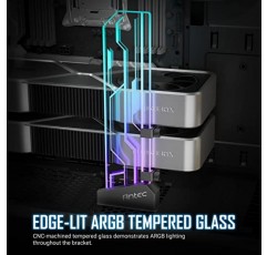 Antec RGB GPU 지원 브래킷, 그래픽 카드 홀더, 강화 유리, 주소 지정이 가능한 RGB 5V 3PIN RGB 커넥터