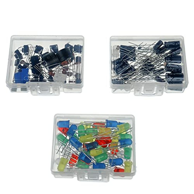 BOJACK 37 Values ​​전원 공급 장치 모듈, 점퍼 와이어, 정밀 전위차계, STM32,Raspberry Pi,Arduino와 호환되는 830 타이 포인트 브레드보드가 포함된 480개 전자 부품 재미 키트