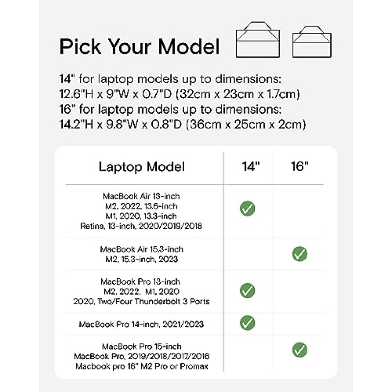 MacBook 컴퓨터 확장형 스토리지용 MOFT 노트북 가방 슬리브, 조절 가능한 각도 2개, 울트라슬림 스타일리쉬 노트북 케이스, 비치 화이트, 14