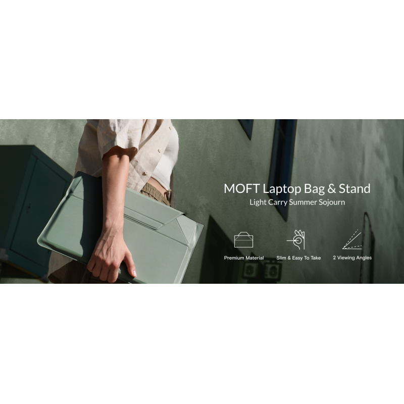 MacBook 컴퓨터 확장형 스토리지용 MOFT 노트북 가방 슬리브, 조절 가능한 각도 2개, 울트라슬림 스타일리쉬 노트북 케이스, 비치 화이트, 14