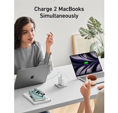 Mac Book Pro 충전기, Anker 100W 고속 충전기, USB C 포트용 2포트 전원 어댑터 MacBook pro, MacBook Air, iPad Pro, iPhone 14 Pro, Google Pixelbook 및 모든 USB C 장치(케이블은 포함되지 않음)