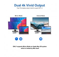 USB C 도킹 스테이션 듀얼 모니터, USB C-듀얼 HDMI 어댑터, Dell/Surface/HP/Lenovo 노트북용 듀얼 4K HDMI+기가비트 이더넷+2 USB3.0+100W PD 포트가 있는 노트북 도킹 스테이션