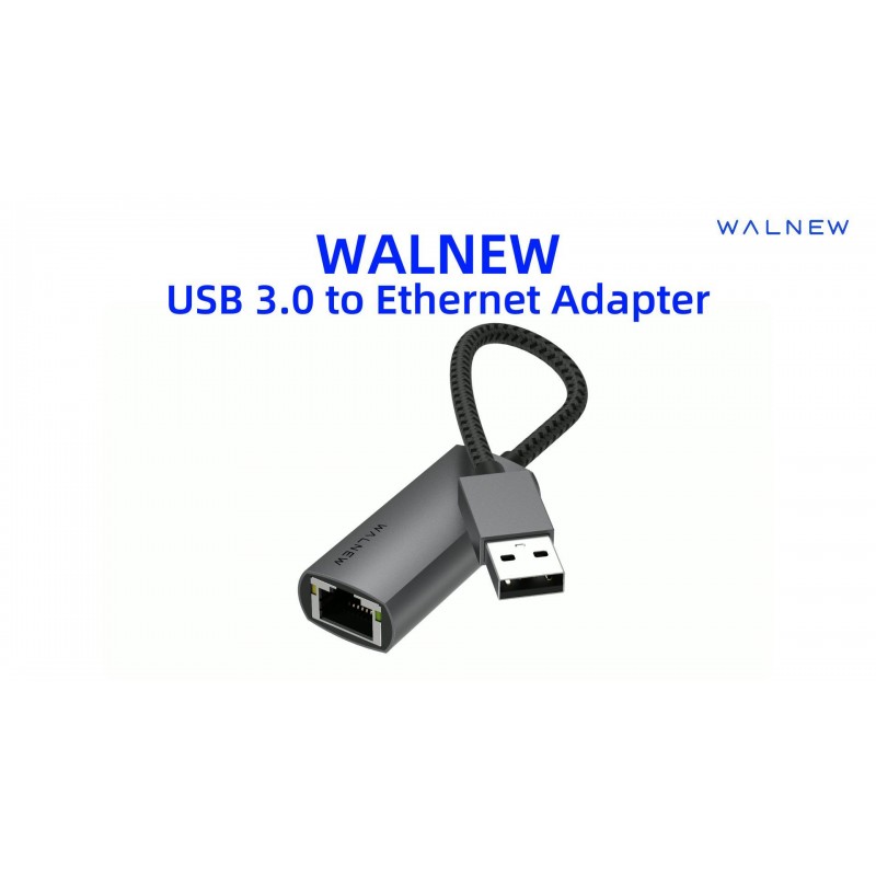 WALNEW USB 3.0 이더넷 어댑터, 1000Mbps 기가비트 USB LAN 네트워크 어댑터, Mac, MacBook Pro/Air, Surface Pro/Book/Go/노트북, Chromebook, Dell XPS 15 13용 RJ45 암 케이블 변환기에 USBA 수