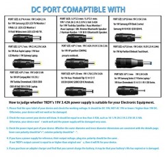 TKDY 19V 3.42A 범용 노트북 충전기 19Vdc LCD 모니터 전원 코드, DC 19V에 적합 3.16A 2.37A 2.1A 게이트웨이 Acer Asus Toshiba HP 컴퓨터 LG 삼성 모니터 JBL 스피커 AC 어댑터.