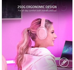 Razer Barracuda X 무선 다중 플랫폼 게임 및 모바일 헤드셋(2021 모델): 250g 인체공학적 디자인 - 분리형 HyperClear 마이크 - 20시간 배터리 - PC, PS5, 스위치 및 Android와 호환 가능 - 핑크