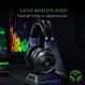 Razer Nari Ultimate Wireless 7.1 서라운드 사운드 게임용 헤드셋: THX 오디오 및 햅틱 피드백 - 자동 조정 헤드밴드 - Chroma RGB - 접이식 마이크 - PC, PS4, PS5용 - 블랙