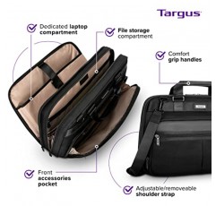 15.6인치 노트북용 Targus Mobile Elite 노트북 가방, TSA 체크포인트 친화적인 디자인, 남성용/여성용 메신저 백, Mac/PC/Dell/Lenovo/HP용 컴퓨터 가방 및 노트북 케이스, 블랙(TBT045US)